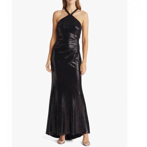 Vince Camuto Dresses & Skirts - VINCE CAMUTO Halter Neck Sequin Gown